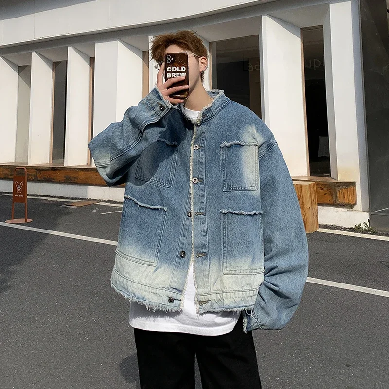 Patchwork Jean Jacket - Мужская джинсовая куртка в американском ретро-стиле