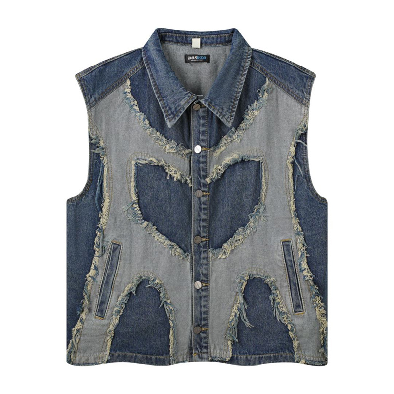 Patchwork Jean Jacket - Европейская и американская мужская джинсовая куртка