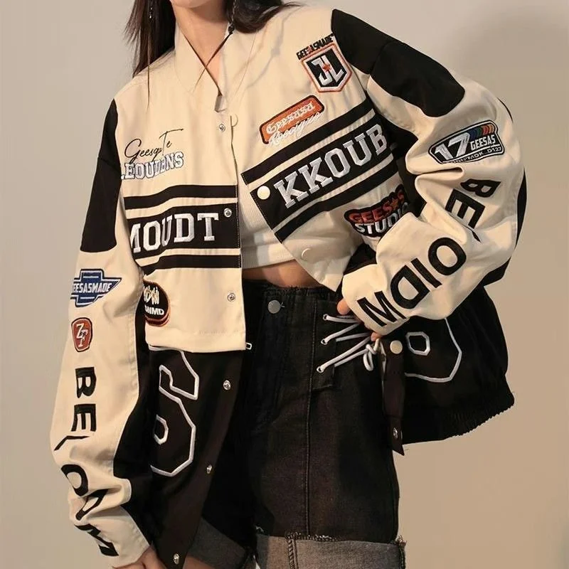 Varsity Jacket Wool - Женская винтажная куртка-бомбер в американском стиле,