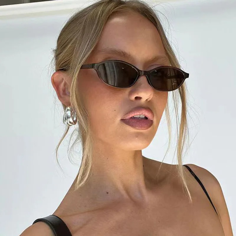 Vintage Fashion Glasses - Солнцезащитные очки в овальной оправе в