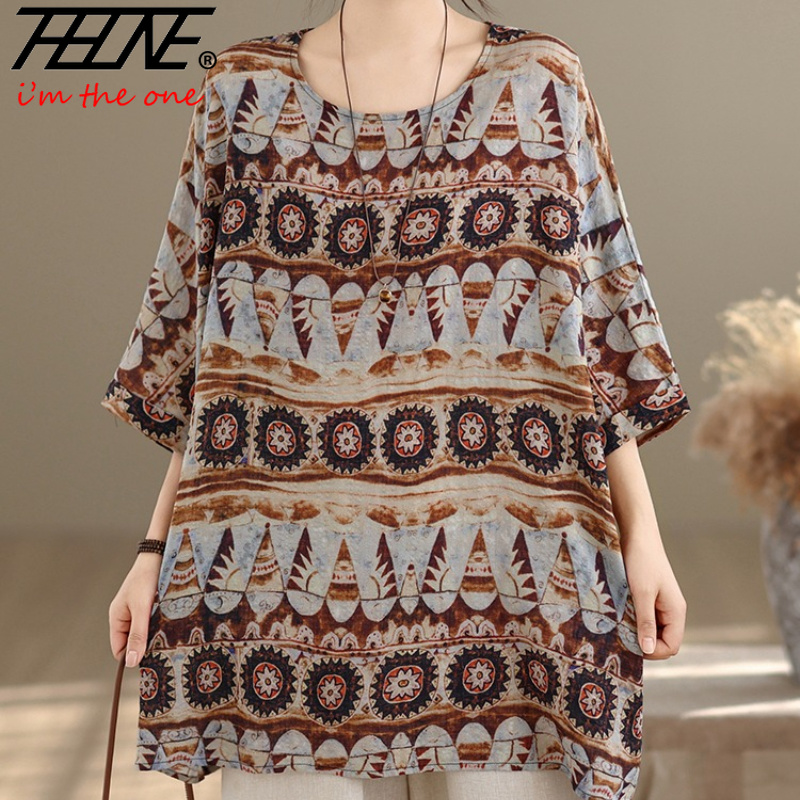 Vintage Fashion Jersey - THHONE Модная летняя женская блузка больших