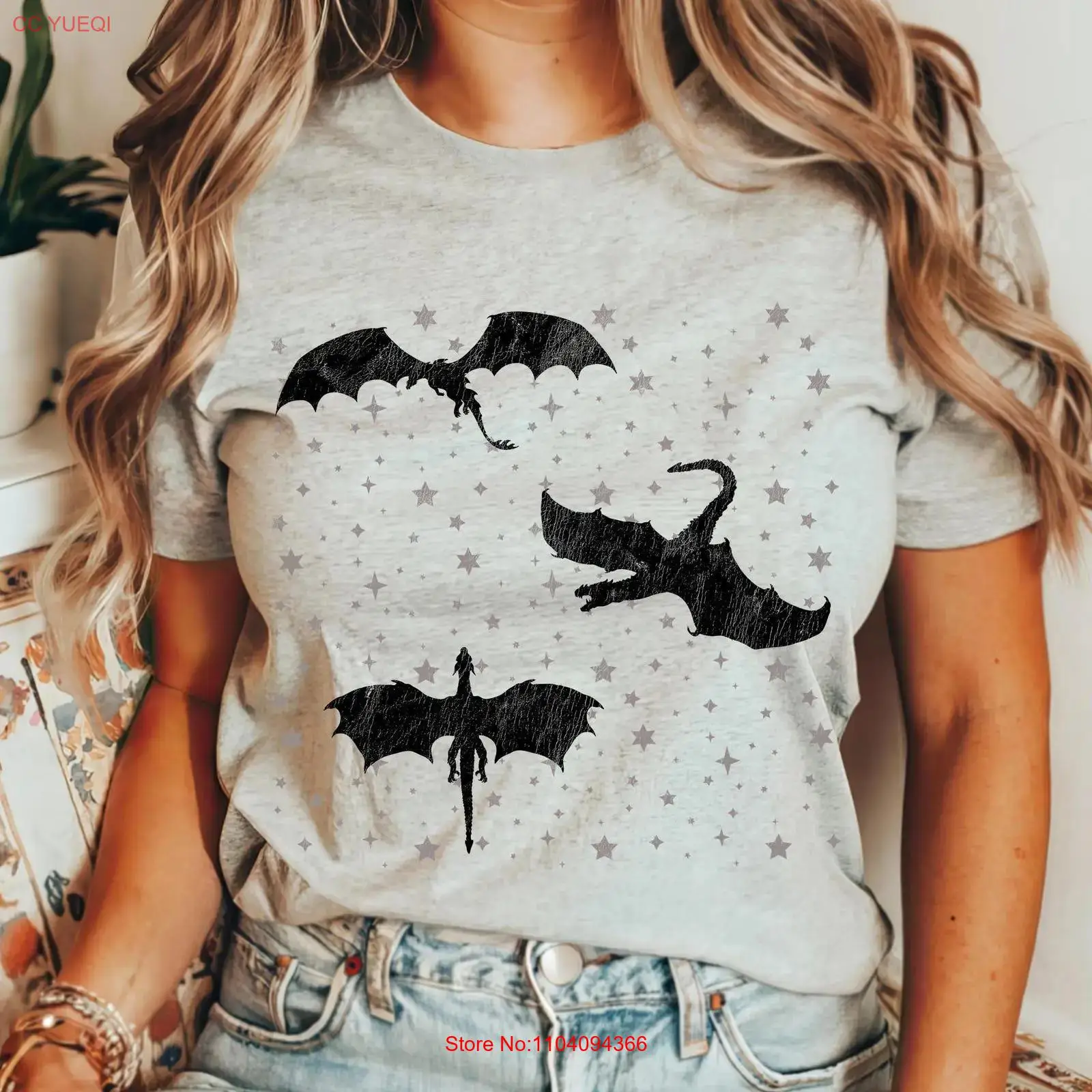 Vintage Fashion Books - Футболка Dark Academia Flying Dragons: винтажная,