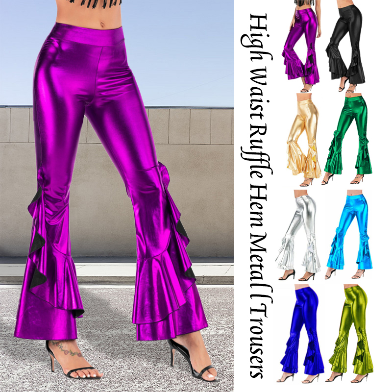 Женские блестящие брюки-клеш,  – обзор и цена Wide Leg Trouser 70S