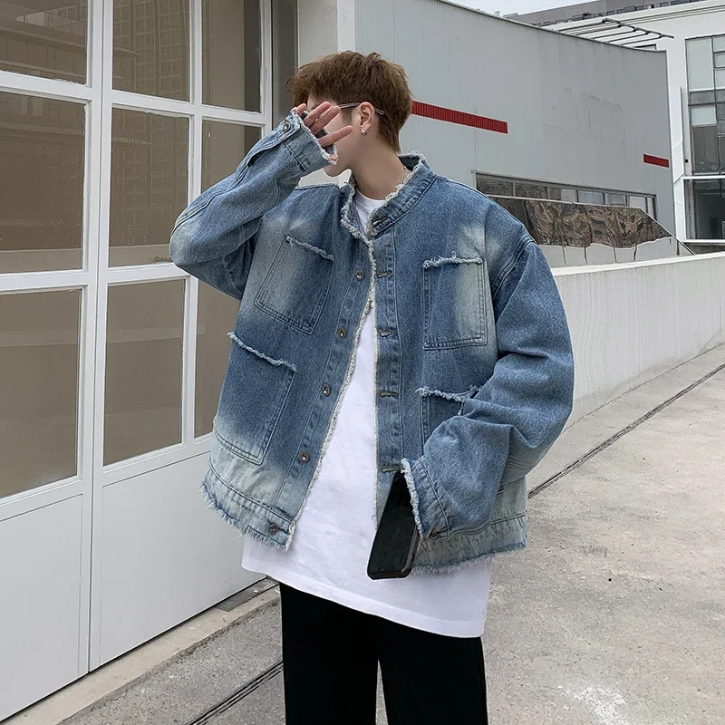 Мужская джинсовая куртка в аме – обзор и цена Patchwork Jean Jacket