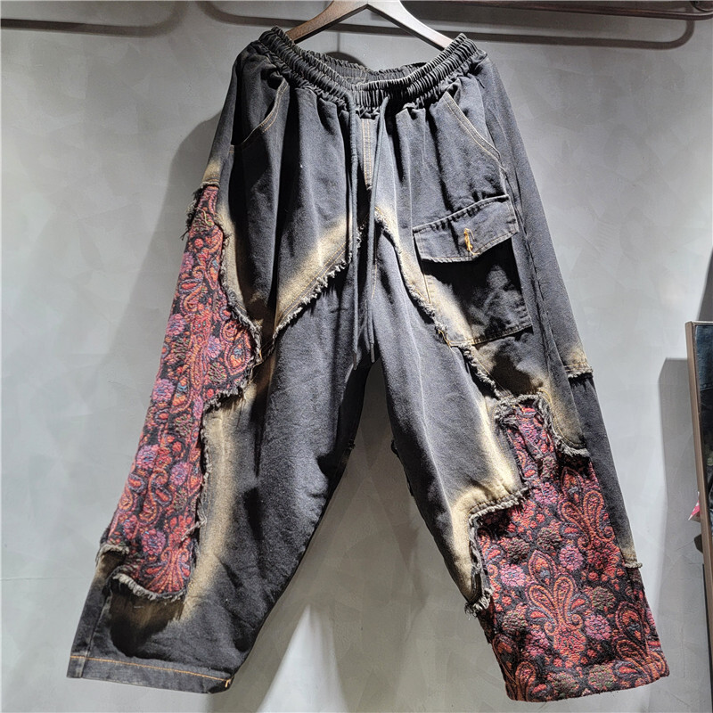 WTHT модная женская стирка в с – обзор и цена Patchwork Jean Jacket