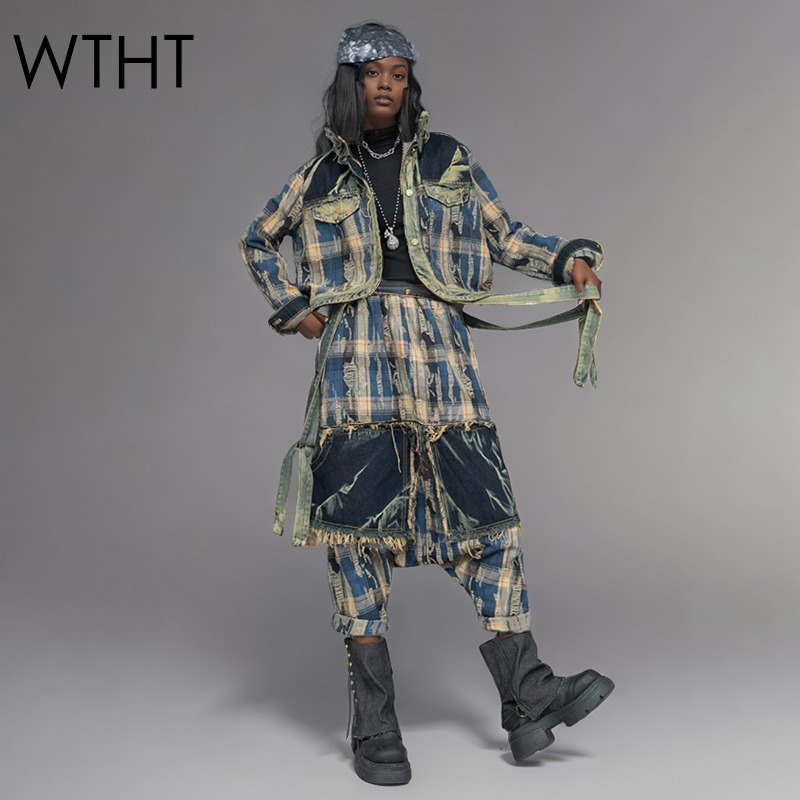 WTHT модная женская джинсовая  – обзор и цена Patchwork Jean Jacket
