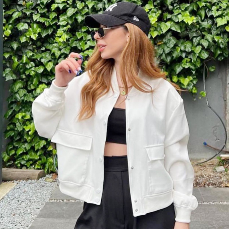 HXAO женская куртка-бомбер, ук – обзор и цена Varsity Jacket Wool
