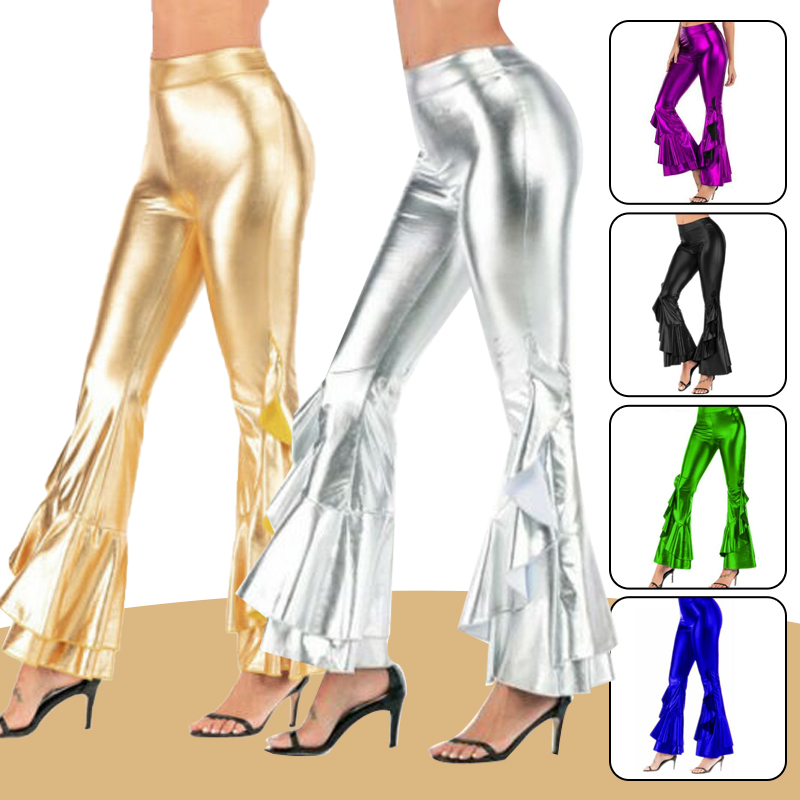 Женские блестящие брюки-клеш с – обзор и цена Wide Leg Trouser 70S