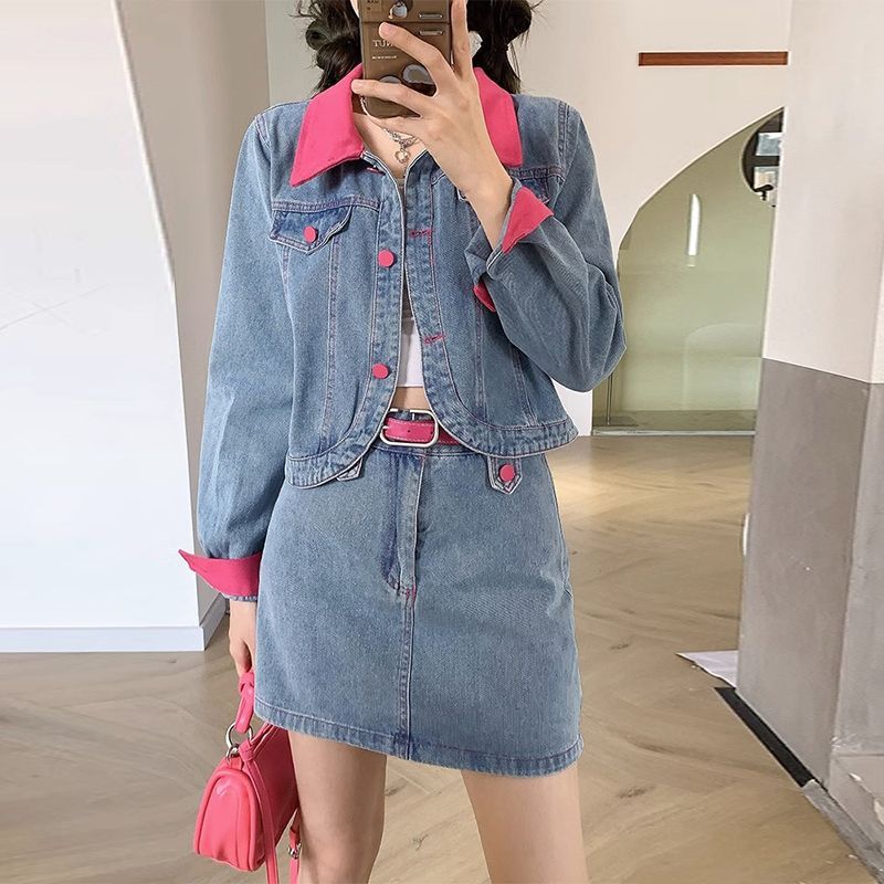 Джинсовые пальто, мини-юбки, к – обзор и цена Patchwork Jean Jacket