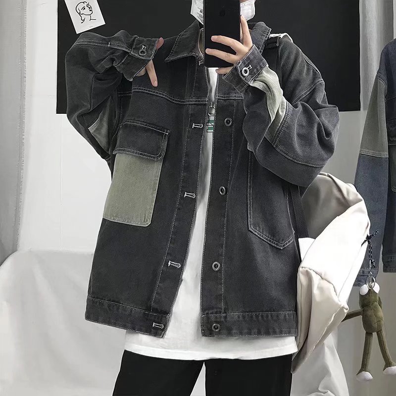Мужская повседневная джинсовая – обзор и цена Patchwork Jean Jacket