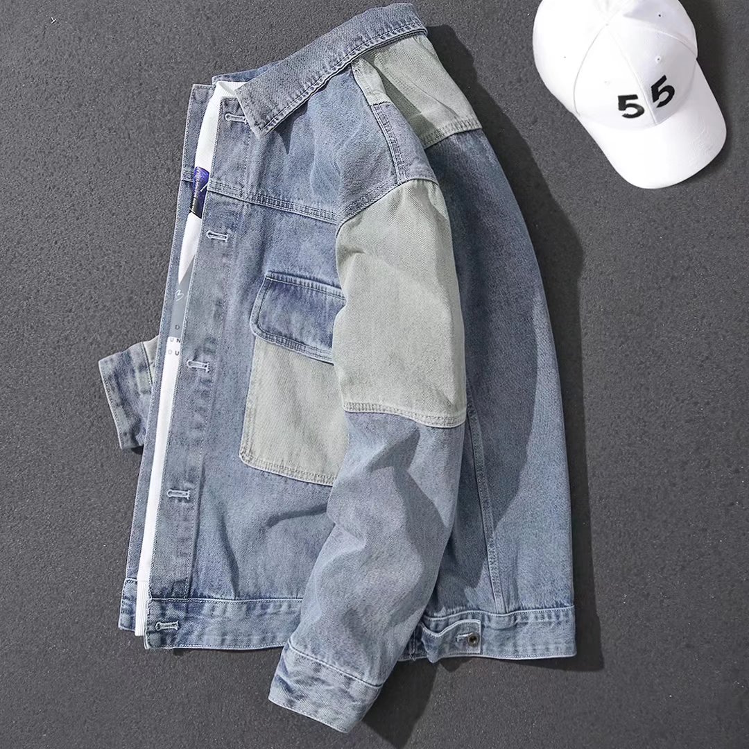 Мужская повседневная джинсовая – обзор и цена Patchwork Jean Jacket