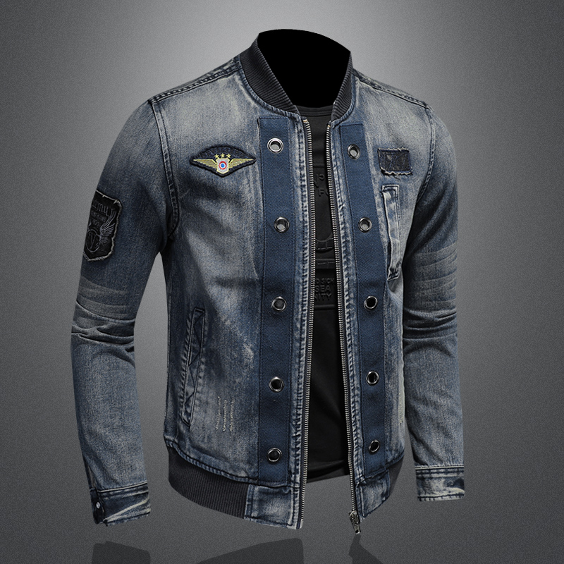 Мужские высококачественные пер – обзор и цена Patchwork Jean Jacket