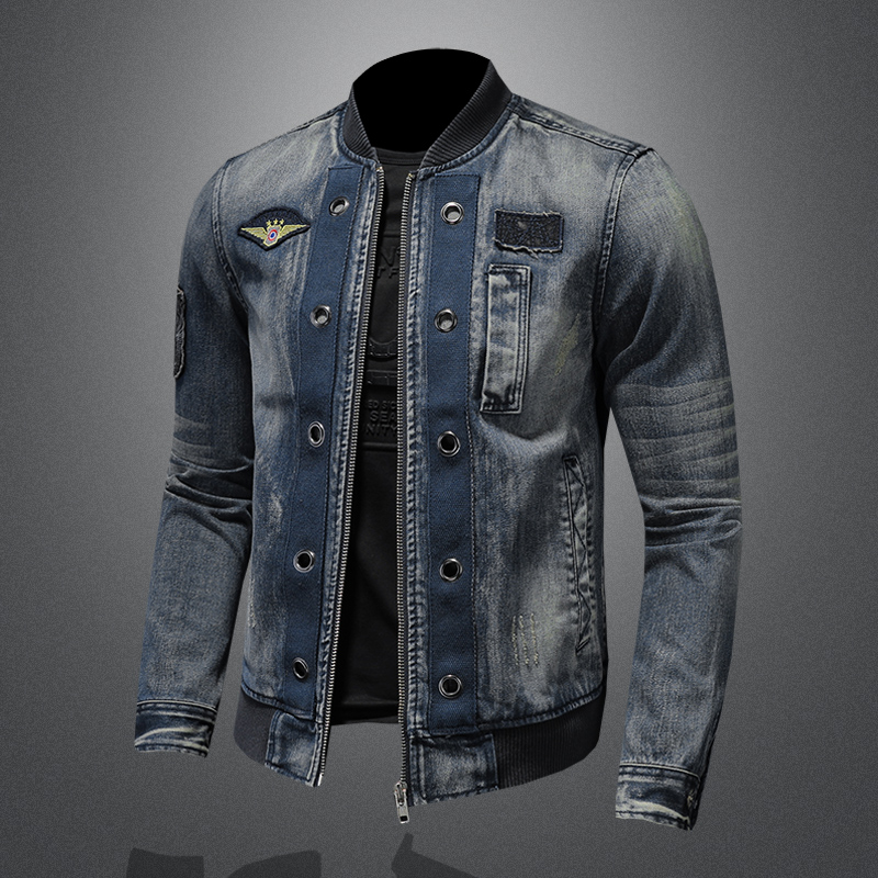 Мужские высококачественные пер – обзор и цена Patchwork Jean Jacket