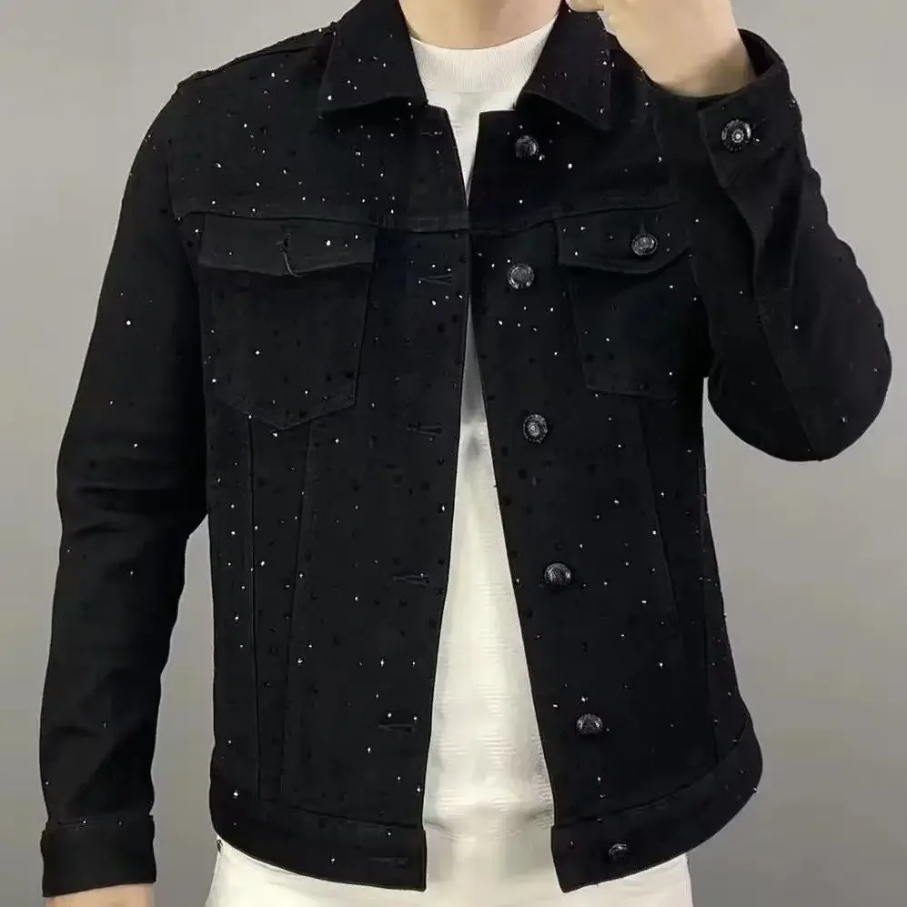 Джинсовое пальто для мужчин на – обзор и цена Patchwork Jean Jacket