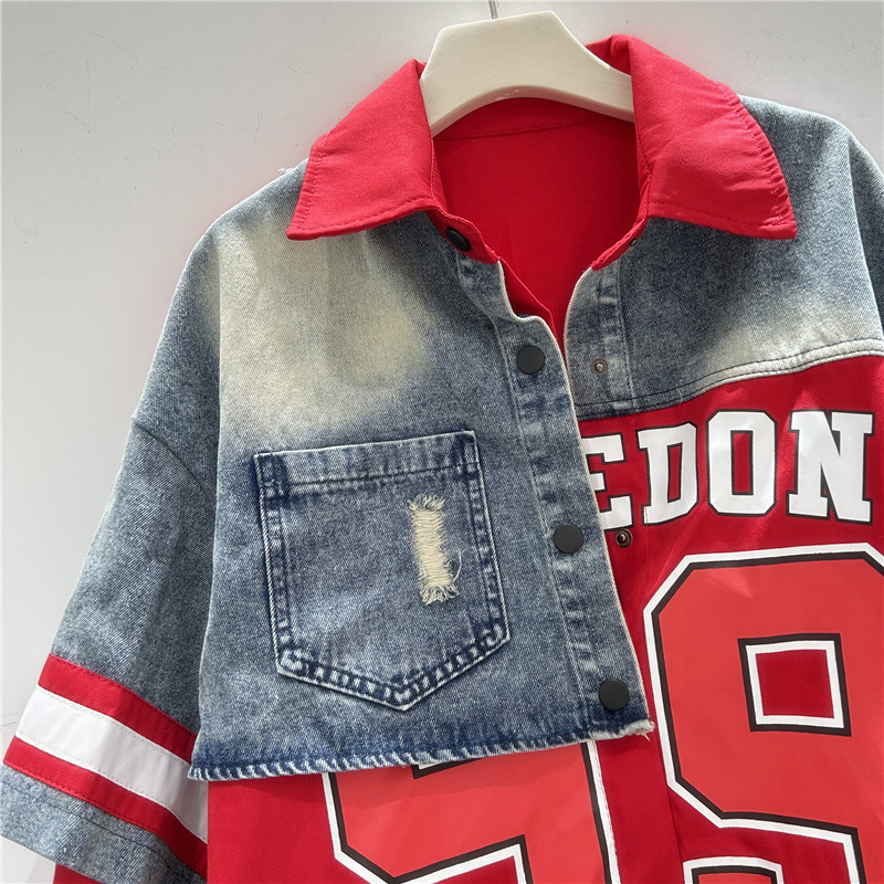 Женская джинсовая лоскутная ру – обзор и цена Patchwork Jean Jacket